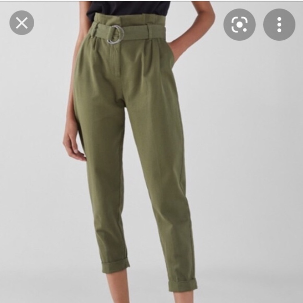 Green paper bag Bershka Pants